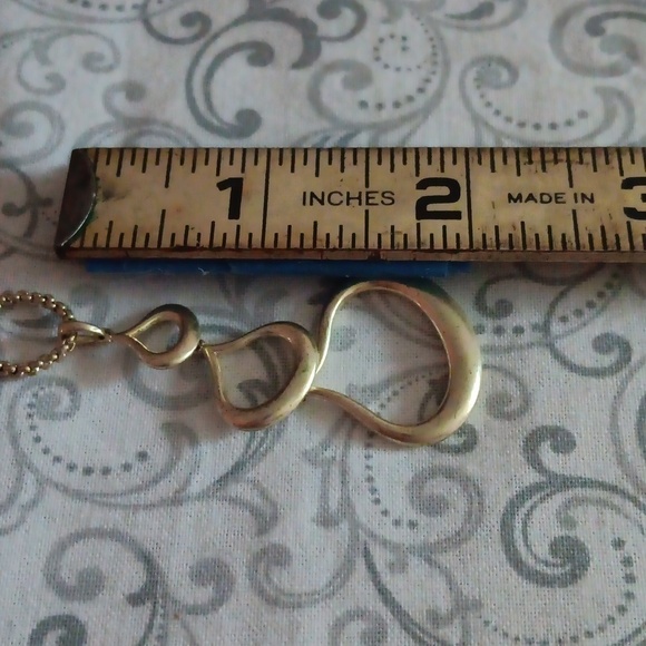 Fossil Gold Toned Chained Triple Teardrop Necklace - Picture 7 of 7
